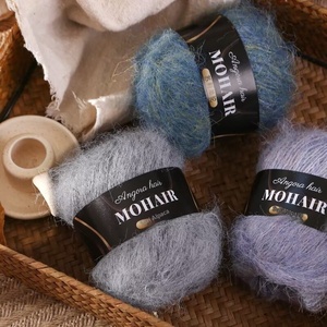Châles et couvertures pour bébé multicolores en mélange d'<span class=keywords><strong>alpaga</strong></span> et mohair, teints à la main, dégradés, tricotés à la main, de poids moyen, à motifs variés - Product Image 4