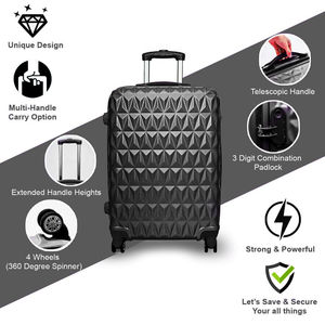 Besar murah diskon besar modis uniseks Abs koper plastik untuk bepergian tas sampel 3 pcs set bagasi - Product Image 3