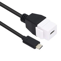 Kabel Ekstensi USB Tipe C Male ke Female, Kabel Data USB 3.1 Snap in Panel Mount untuk Peralatan Komputer