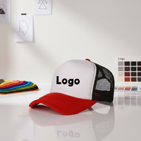 Gorra de béisbol publicitaria de malla de esponja de 6 paneles ajustable para camionero, transpirable, con protección solar, 100% poliéster, con logo