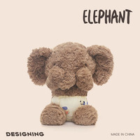 Vente en gros d'animaux en peluche brodés, petit éléphant en peluche, jouet anti-stress, mignon avec de grandes oreilles, pour les enfants, cadeau d'anniversaire, cadeau de Noël