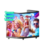 Station de DJ portable avec façade, support de bureau, écran LED vidéo et écran d'affichage pour cabine de DJ