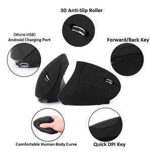 Wireless USB 2.4GHz LED Backlit Optical 6-Button 800 DPI Gamer Both Hands Ergonomic 3D Vertical <strong>Mouse</strong> for <strong>PC</strong> - Product Image 3