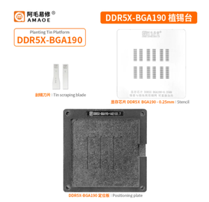 Amaoe Bga Reballing Stencil Voor DDR5 <span class=keywords><strong>DDR6</strong></span> BGA170 BGA180 DDR5X BGA190 Video Geheugen <span class=keywords><strong>Chip</strong></span> Grafische Tin Planten Soldeer Template - Product Image 2