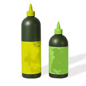 R Luxury 250ml 500ml 1000ml pet Empty Olive Oil Bottle 1 liter Small Green Squeeze Bottle Dispenser with Twist Top Caps