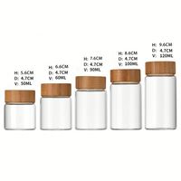 Pot d'emballage alimentaire en verre à haute teneur en borosilicate pots cosmétiques en bambou bocaux en verre à couvercle en bambou 50ml 60ml 100ml 150ml