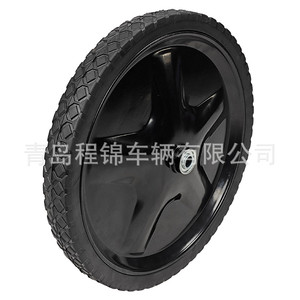 16 Inch Solid Rubber <b>Tool</b> <b>Cart</b> Wheel With Ball Bearing 150kg Load Capacity Firm Tread No Brake Included - Product Image 5