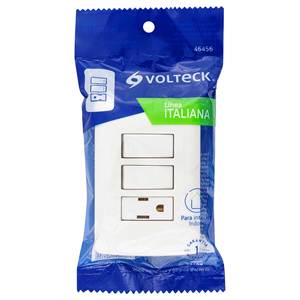 Volteck PA-APCO-I2B สวิตช์ติดผนังแบบอิตาลีมี2สวิตช์สีขาว