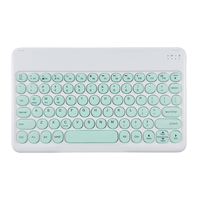 Keyboard Mini Nirkabel Bt Plastik Ultra Tipis Ambidextrous Hot-Swap Floating Touchpad Isi Ulang untuk iPad Air 4 5 6 7 Pro