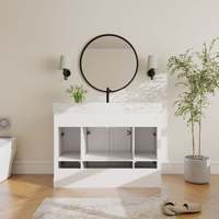 Stock local aux États-Unis, livraison gratuite, meuble-lavabo de salle de bain moderne autoportant en contreplaqué durable de 48 pouces ou 60 pouces avec lavabo