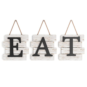 Conjunto de Placas de Parede de Madeira com Letras EAT para Cozinha Rústica Estilo Fazenda, Decoração para Sala de Jantar, Restaurante, Bar e Casa, Conjunto de Presente Atacado - Product Image 1