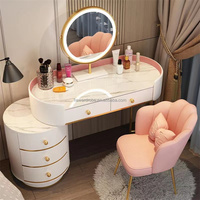 Ensemble de coiffeuse avec miroir et chaise pour maquillage, bureau, coiffeuse, meuble de chambre à coucher, prix d'usine