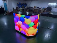 Écran LED pour DJ Booth, comptoir d'accueil, P2.5 P1.86 GOB, table portable, mur vidéo LED flexible pour festival de musique, bar