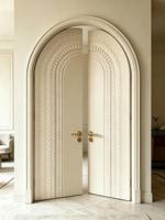 Ensemble de portes de ferme victoriennes en chêne massif sculpté à la main, porte battante classique avec design de modèle 3D, directement de l'usine