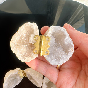 Prezzo di fabbrica all'ingrosso di cristallo naturale torri voce agata bianca Geode anello scatola di cristallo Druzy agata scatola per la decorazione della casa - Product Image 5