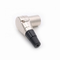 Connecteur XLR XLR prise de microphone à angle droit 3 cœurs XLR prise mâle adaptateur de câble couleur argent