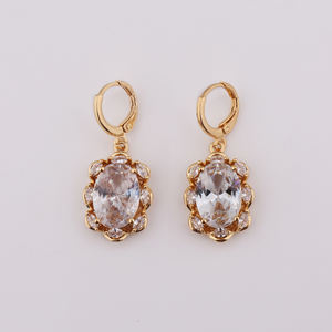 Regalo di <span class=keywords><strong>natale</strong></span> Lungo Appeso Zircone Cristallo Colorato <span class=keywords><strong>Filo</strong></span> di Seta Druzy 18K <span class=keywords><strong>Oro</strong></span> Orecchino Gocce - Product Image 1