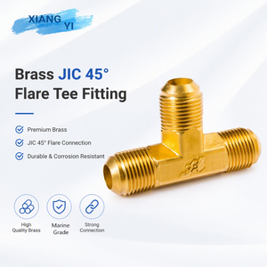 Raccords de tubes en laiton 5/8'' * 3/4'' * 5/8'' JIC 45 °   Raccord en T à filetage BSPT, adaptateur marin pour yacht, fabriqué à Taïwan - Product Image 5