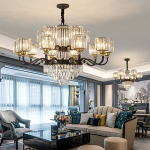 Yifei Italian Crystal Chandelier Round Multi Head Led <b>Light</b> Home Dining Bedroom Hotel Villa Duplex <b>Ceiling</b> Lamp - Product Image 2