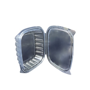 Boîte à fruits carrée en PET de 24 oz, compatible micro-ondes, jetable, empilable, écologique, avec couvercle à rabat, pour transporter des fruits - Product Image 2