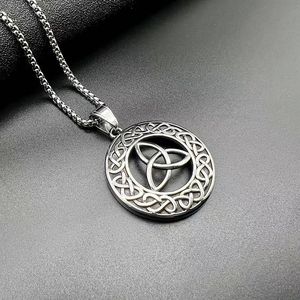 <b>Celtic</b> Knot Pendant <b>Necklace</b> Stainless Steel Geometric Design Unisex Jewelry HX009 - Product Image 3