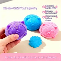 Bola Fidget Kucing Berduri, Mainan Squishy Hewan Lucu Lembut untuk Menghilangkan Stres dan Dekompresi