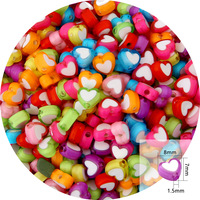 Manik-manik Akrilik Plastik Lucite Multi-warna Bintang Lima Sudut Hati Kupu-kupu Bunga Lima Kelopak Untaian Manik-manik Lepas DIY untuk Membuat Gelang