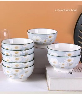 Service de <span class=keywords><strong>vaisselle</strong></span> <span class=keywords><strong>moderne</strong></span> en <span class=keywords><strong>porcelaine</strong></span> à motif floral, ensemble de plats et de bols en céramique, style INS, <span class=keywords><strong>vaisselle</strong></span> marguerite pour restaurants et hôtels - Product Image 6