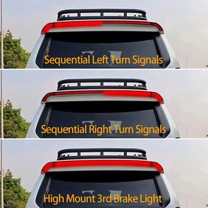 LUMA <b>Accessories</b> for 2010-2024 5th Gen White Rear Roof Spoiler Wing With LED <b>Lights</b> - Product Image 2