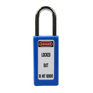 WZNT NT-S38LA <span class=keywords><strong>Cadenas</strong></span> de sécurité 38 mm <span class=keywords><strong>bleu</strong></span> à clé maîtresse, avec anse en acier/nylon, à clés différentes, certifié CE ISO KD/KA/MK - Product Image 1