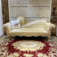 Chaise impériale française en bois massif, canapé de luxe européen sculpté, fauteuil inclinable néoclassique, mobilier de villa