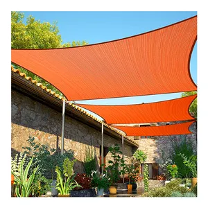 उच्च गुणवत्ता आँगन नारंगी पॉलिएस्टर निविड़ अंधकार आयताकार धूप छांव पाल चंदवा/त्रिकोण छाया पाल carport