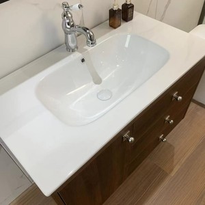 <b>Walnut</b> ceramic integrated basin hanging <b>cabinet</b> bathroom <b>cabinet</b> wash basin washbasin washbasin - Product Image 3