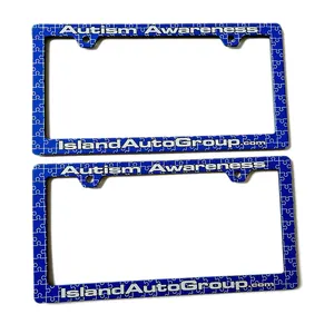 Personalisierter volldruck UV blauer Kunststoff-Kennzeichenbrettrahmen für USA-Autolenummernschild
