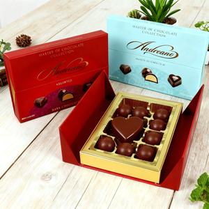 Boîte d'emballage de luxe en chocolat aux noix faite à la main biodégradable personnalisée Boîte cadeau à double porte magnétique avec séparateurs en papier - Product Image 1