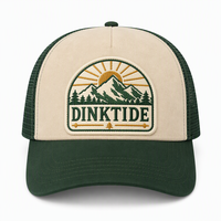 Casquette de camionneur en daim bicolore avec patch tissé personnalisé pour la randonnée, le camping et les voyages