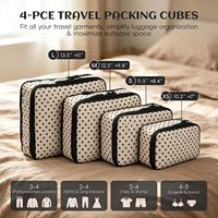 Lot de 4 cubes de compression en polyester avec fermeture éclair, légers, compressibles et extensibles, pour organiser les bagages de voyage