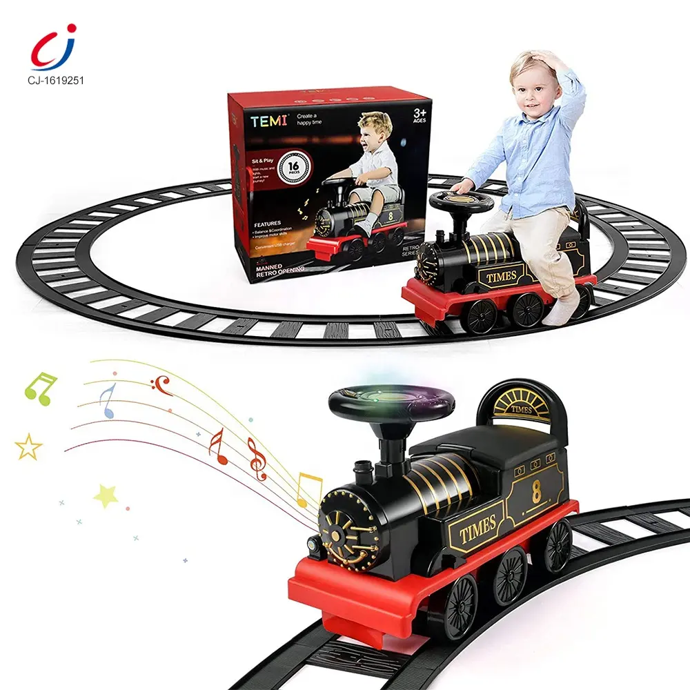 Set di binari ferroviari regalo per bambini giro in plastica giocattolo su retro treno di natale elettrico