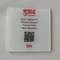 Autocollants en acrylique avec code QR personnalisés, panneau en acrylique avec code QR et ruban adhésif, autocollant de table avec code QR pour restaurant, autocollant de menu avec code QR