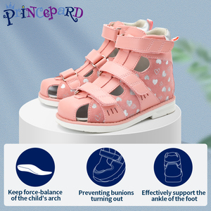 Sandal Jaring Tinggi Model High-Top Warna Pink untuk Anak Perempuan dengan Sol Korektif Kaki Rata dan Penyangga Lengkung Bernapas dari Princepard Orthopedic untuk Musim Panas - Product Image 6