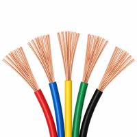Fil de cuivre nu multicolore isolé en PVC pour câblage électrique et panneaux de commande (Rouge/Bleu/Jaune/Vert/Noir)