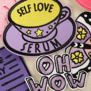 Fer sur brodé violet Wow fille aide fille maman vie problème faire <span class=keywords><strong>livre</strong></span> papillon Patch pour chapeau sweats à capuche sac décoration - Product Image 4