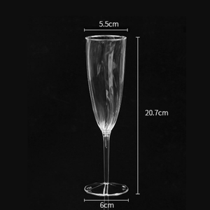 أكواب بلاستيكية شفافة فريدة من نوعها فاخرة شفافة فريدة من نوعها ساق طويل شفاف PS شمبانيا للاستعمال مرة واحدة لحفلات الزفاف - Product Image 4