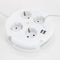 En Oferta, Regleta de Enchufes de 4 Vías con Estándar Europeo de 16 A, Puerto USB Tipo C, Conexión a Tierra, Uso Residencial, PC Ignífugo