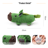 Jouet pour animaux de compagnie écologique, mignon, en forme d'hippopotame bleu court et gras, peluche douce, design animaux en peluche, jouet à mâcher couineur pour chien