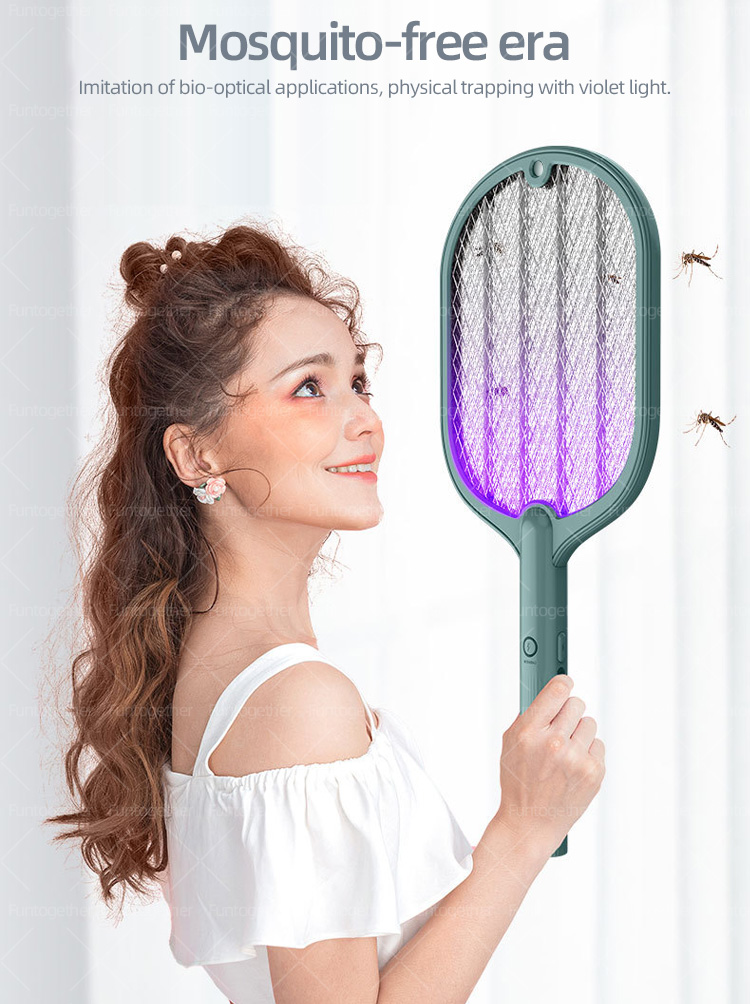 Household fly pest electric killer zapper with led light rechargeable racket eletrica mosquito
