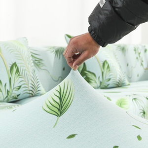Su misura di modo di verde non-slip 4 5 6 posti divano copre decorazioni per la casa forma di l divano copertina stampata stretch - Product Image 4