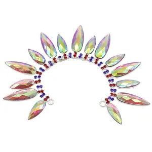 Qiao — chaîne en strass colorée, garniture pour décoration de mariage, applique acrylique, nouveau style