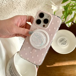 Funda Magnética Simple con Diseño de Puntos y Efecto Quicksand para iPhone 17 Pro Max 16 15 14, Doble Capa, Linda y Protectora para Mujeres - Product Image 4