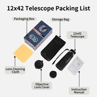 Telescopio Monocular Portátil de Alta Calidad HD 12X42 10X42 de Alta Potencia para Caza Profesional al Aire Libre